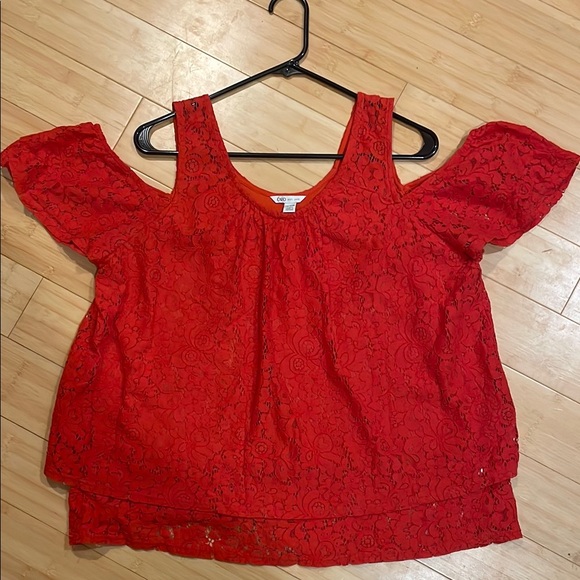 Cato Tops - Cato Lace Cold Shoulder Top